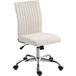 Chaise de bureau ergonomique sans bras, pivotante 360° et réglable en hauteur, 43x56x89-99 cm, teinte crème, siège confortable pour travail à domicile.