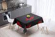 Bonamaison Tafelkleed, Anti-Mold, Sneldrogend, Waterdicht, 100% Polyester Tafellaken, rood Zwart, 140 x 140 Cm