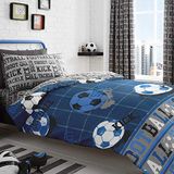 Bedlam Set, Katoen, Blauw, Eenpersoons, B135cm x L200cm (Dekbedovertrek), B50cm x L75cm (Kussensloop) (52% Polyester/48% Katoen)