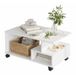 BEAUX MEUBLES PAS CHERS ACTUAL DIFFUSION Table Basse Mobile Blanche 3 Niches L 90 H 42.5 P 51 cm