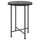 vidaXL Eettafel Zwart Ø55 cm Gehard Glas en Staal
