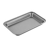 Chef Aid Rechthoekige Bakvorm Anti-Aanbak, Lage Bakvorm van Koolstofstaal voor Brownies en Traybakes, Ovenbestendig tot 240 °C, Grijs, 28,5 x 18 x 3 cm