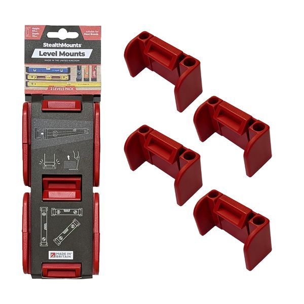 StealthMounts OM-LM-RED-2 Niveaubevestigingen - Rood - 2 Stuks