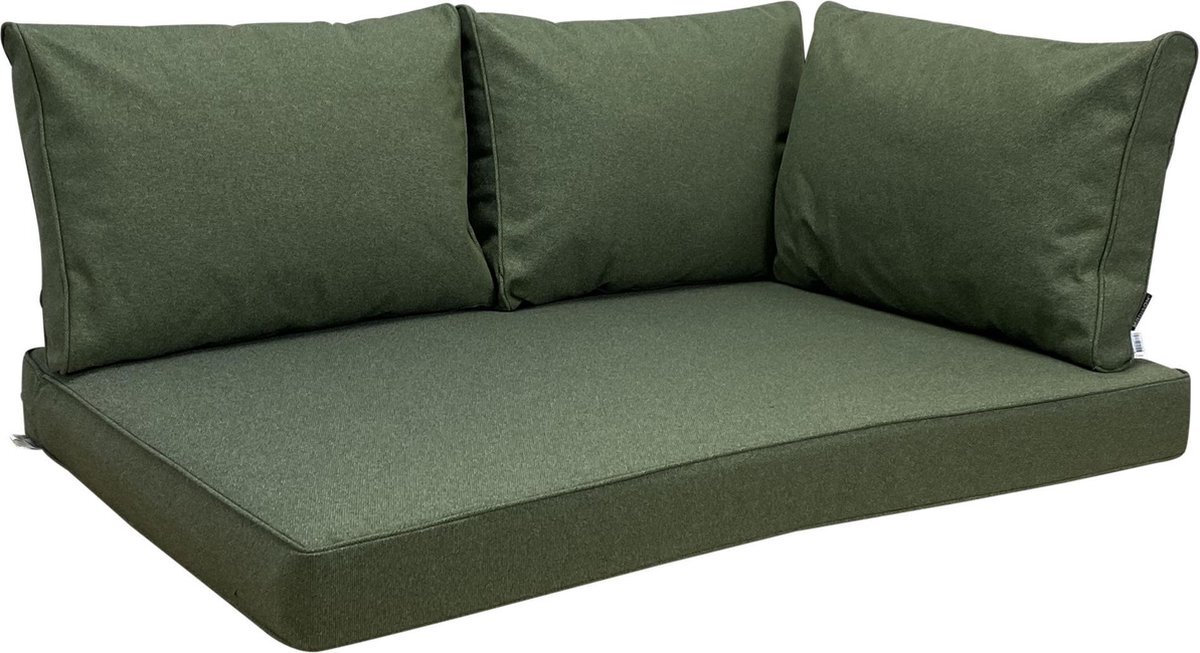 Madison weerbestendige kussenset voor loungeset groen 4-delige set met palletkussen