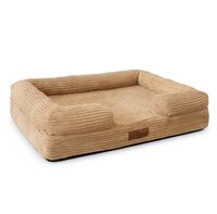 By Cee Cee Orthopedische Hondenmand - Orthopedisch Hondenkussen - Hondenbed - Ribstof - Lichtbruin - 80x55cm