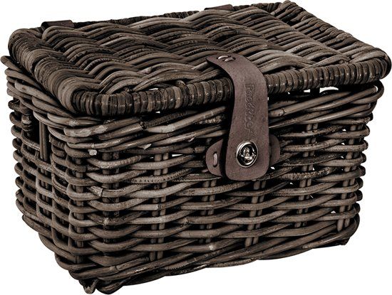 Fastrider Rotan Fietsmand Met klep Medium/17 liter Bruin