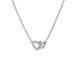 ZINZI Zilveren Ketting met Verbonden Hartjes en Witte Zirkonia 42-45cm ZIC2493