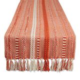 DII Boerderij gevlochten gestreepte tafelloper collectie, 15x72 (15x77, inclusief franje), vintage rood
