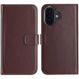 Selencia Echt Leren Bookcase Apple iPhone 16 - Bruin
