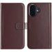 Selencia Echt Leren Bookcase Apple iPhone 16 - Bruin