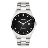 s.Oliver herenhorloge - Rond - zilver - 42 mm - Uhr van metaal met kwartswerk am Edelstahlband met Faltschließe - analoog horloge - 5 ATM waterdicht - krasbestendig