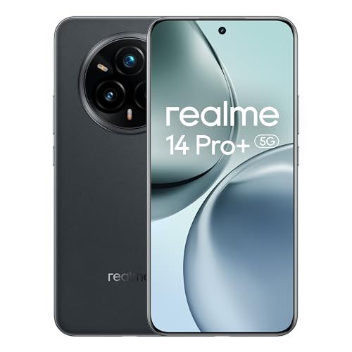realme 14 Pro+ Smartphone 5G, grijs, Sony OIS Periscopische 3X camera, koudegevoelig kleurveranderend design, 120 Hz display, 18 GB (8 + 10 Expansion) + 256 GB, IP69, geen adapter