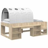 vidaXL Bedframe met tunnel 3 st Sonoma eiken en wit Bewerkt hout