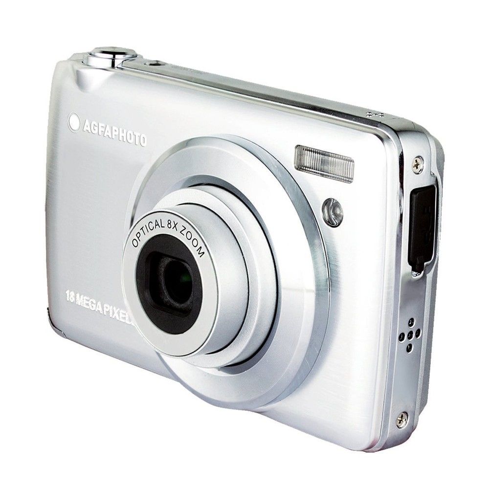 AgfaPhoto DC8200 Compact Camera - 18MP, 8x Optical Zoom, Full HD Video - Silver