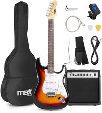 MAX Gigkit Electric Guitar Starter Set - Sunburst - Includes Amplifier, Tuner, Gig Bag & Picks