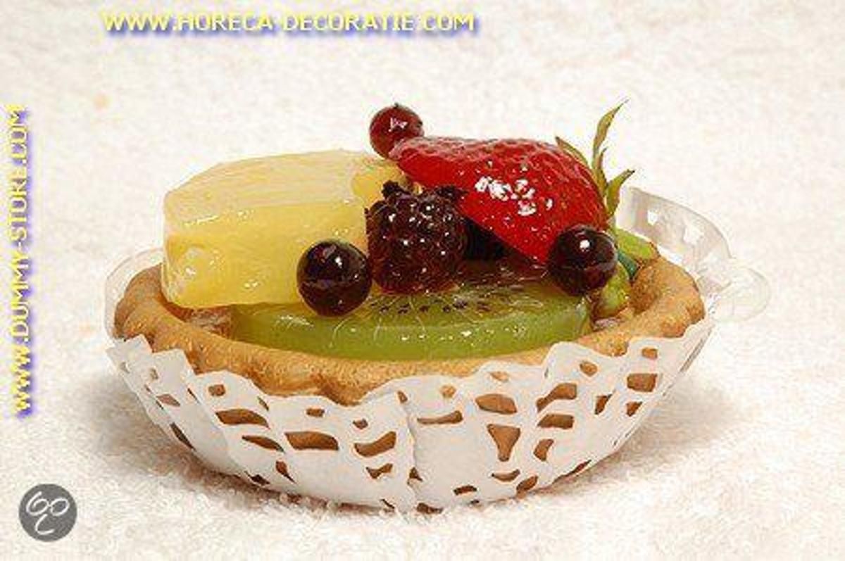 Horeca-decoratie.com Taartje Kiwi Ananas Aardbei - Ø 80 mm