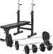 Gorilla Sports Halterbank Zwart Met 100 kg Halterset - Verstelbaar - Fitnessbank