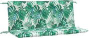 vidaXL Tuinbankkussens 2 st bladpatroon 120x50x7 cm oxford stof