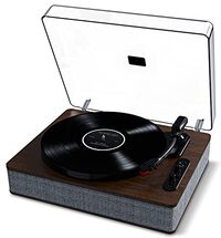 ION Audio Luxe LP – Bluetooth Vinyl Platenspeler met luidsprekers, USB-conversie, platter van volledige grootte, auto-stop, hoofdtelefoonuitgang en 3 snelheden,Espresso