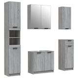 VidaXL Ensemble de meubles de salle de bain 5 pièces, gris chêne Sonoma, panneau de particules