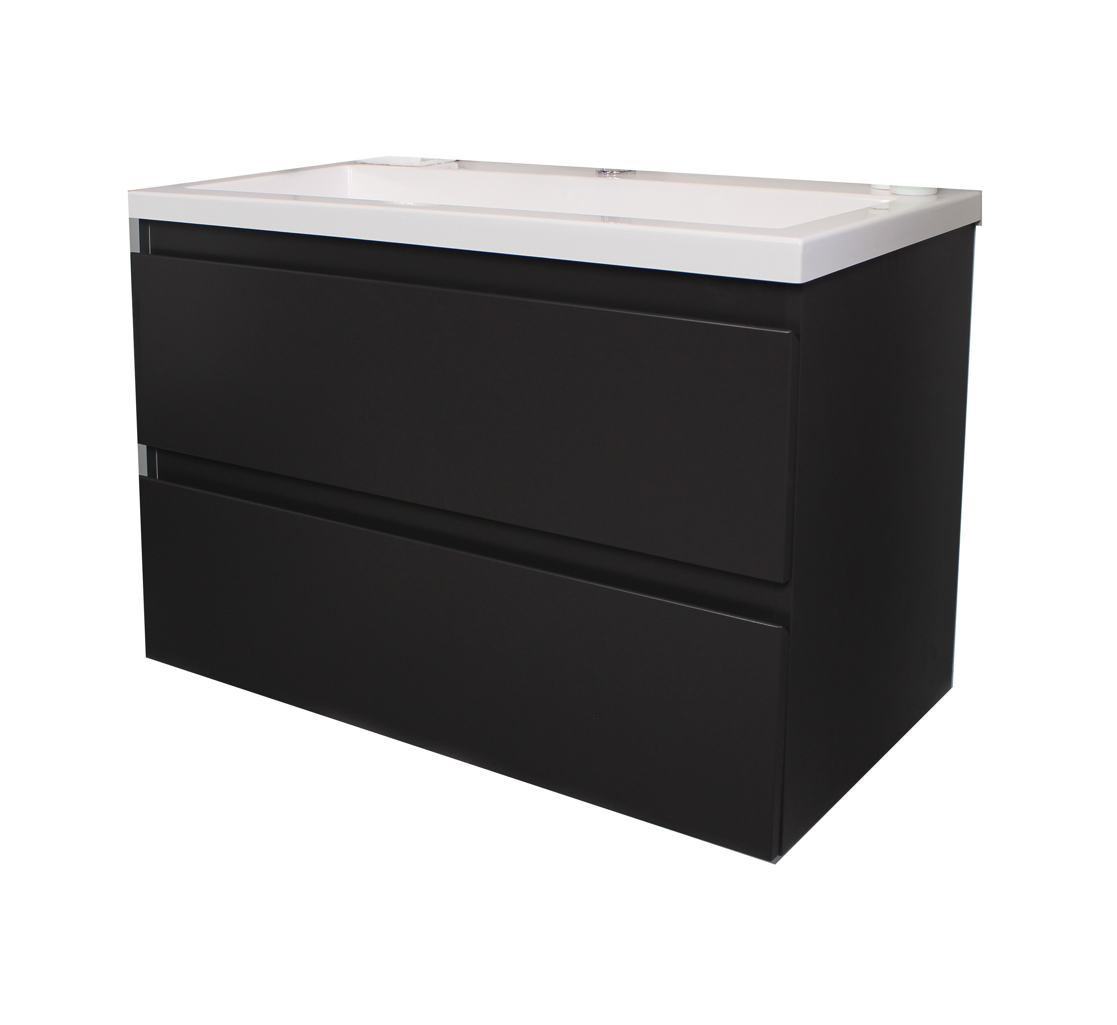 Boss & Wessing Badkamermeubel boss & wessing pepper acryl wastafel met kraangat 80x55x46 cm antraciet