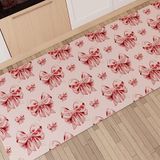 PETTI Artigiani Italiani - Keukentapijt, antislip, wasbaar, loper, keuken, loper in de keuken, 52 x 240 cm, roze strik, 100% Made in Italy