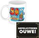 Bellatio Decorations Verjaardag cadeau koffiemok - thema 50 jaar - man - weegt zwaarder - met gefeliciteerd ouwe wenskaart - A5 - leeftijd humor