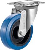 Tarsus Zwenkwiel 160 mm - Slijtvast Rubber - 250 kg Draagvermogen - Blauw