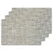Zeller placemats gestreept - 10x - kunststof - 44 x 29 cm - grijs - abstract