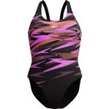 Speedo END+ Hyper Boom Placement Muscleback Badpak Dames Zwart - Roze - Oranje