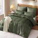 Ensemble de literie en flanelle, 200x200 cm + 80x80 cm, vert olive