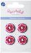 Récréatys 7123 18 30 Sachet van 4 Customising Knoppen Bloemen Print Nylon 18 mm Rood/Paars