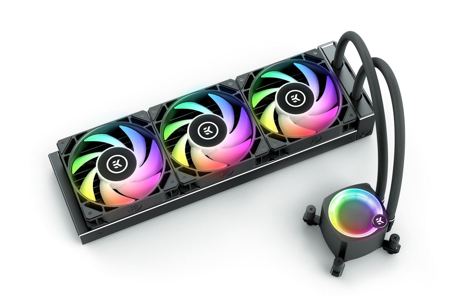 EK Water Blocks Nucleus AIO CR360 Lux D-RGB - 360mm Liquid Cooler - Black