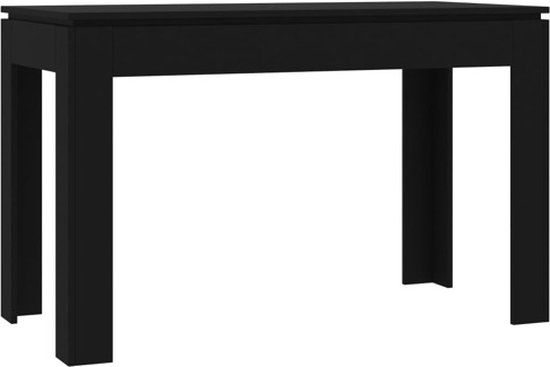 vidaXL Eettafel - 120x60x76 cm - Bewerkt Hout - Zwart