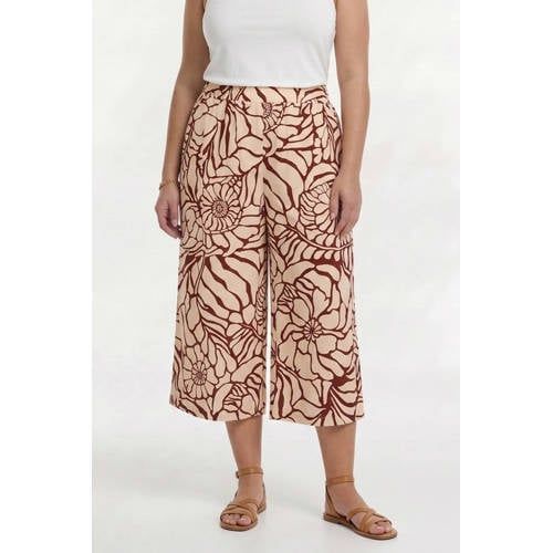 YOEK wide leg regular waist bermuda short donkerrood
