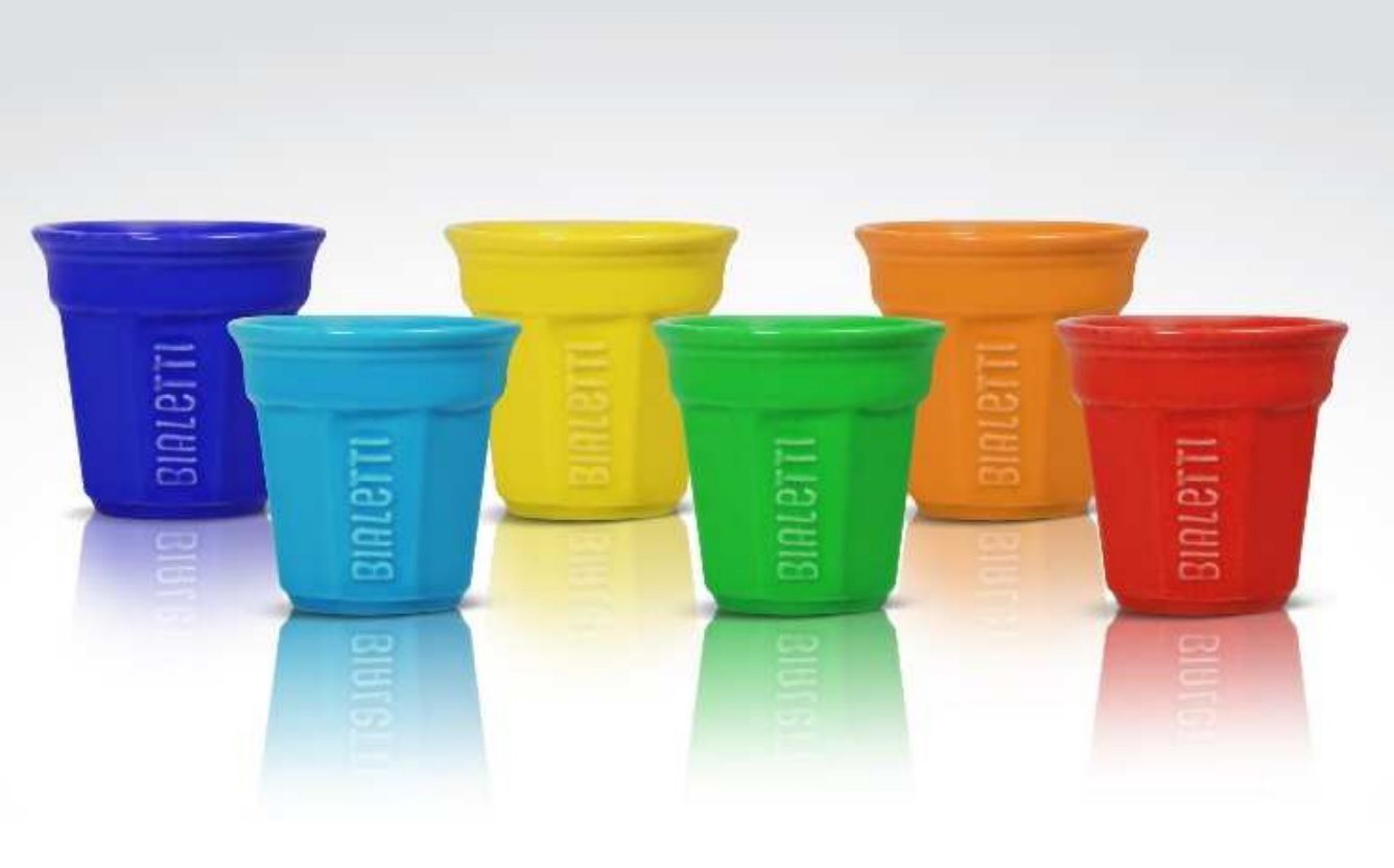 Bialetti BICCHIERINO Espresso Cups - Set of 6 - Multicolored