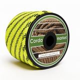 CORDAMARKET 10 mm touw polyester, taaiheid, 10 mm x 25 m, neongeel, hoge sterkte en zichtbaarheid voor maritieme activiteiten, outdoor en veiligheid, volwassenen, uniseks, 25 m