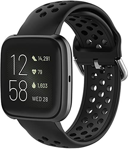 Chainfo compatibel met Fitbit Versa 2 / Versa 2 SE/Versa Lite/Versa smartwatch Watch Strap, Soft Silicone Classic Sport Replacement Watch Band (Pattern 8)