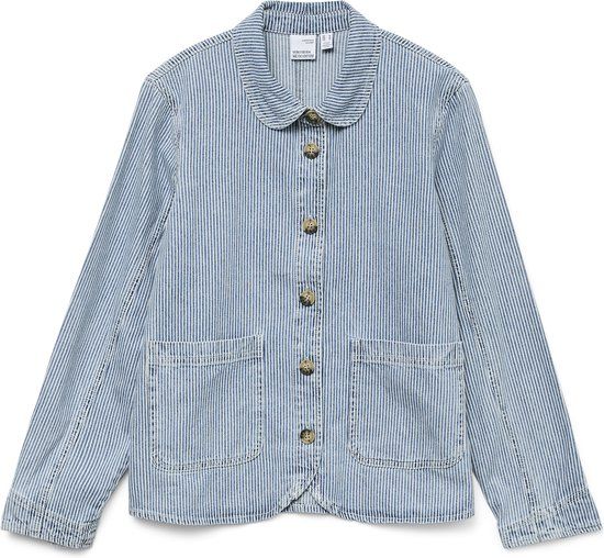 VERO MODA VMAMINA LS STRIPED DENIM JACKET Dames Medium Blue Denim Katoen S