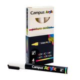 Campus Acrylstiften, verpakking met 2 mm ronde punt, permanente marker op waterbasis, ondoorzichtig en sneldrogend (wit)