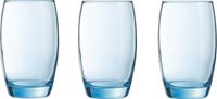 Arcoroc Verres à eau/verres à boire - 12x pièces - bleu transparent - 350 ml - Verres