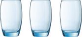 Arcoroc Verres à eau/verres à boire - 12x pièces - bleu transparent - 350 ml - Verres
