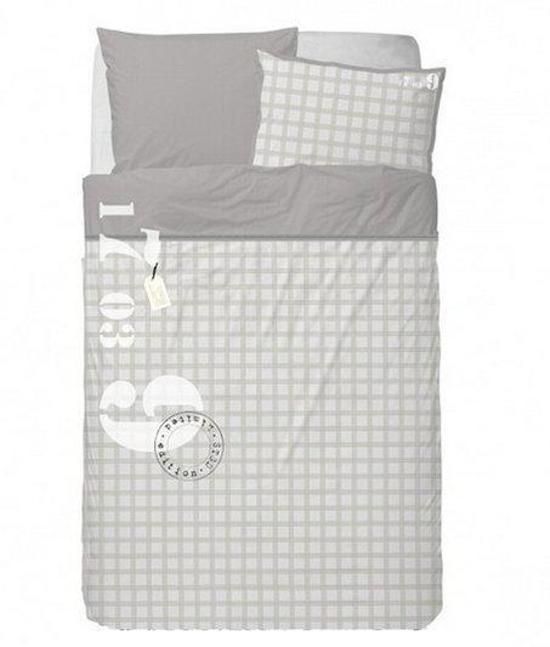 Stapelgoed Name Tag Dekbedovertrek - Junior - 120x150 cm - Grey/Beige