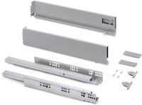Emuca Vertex Ladekit met 3D-regeling, 93mm Hoog, 300mm Diep, 40kg, Staal, Metal-grijs