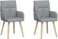 vidaXL Eetstoelen 2 stuks Stof Lichtgrijs 60 x 56 x 93 cm