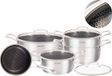 Arbaer Set de 9 casseroles - Induction, Électrique, Céramique et Gaz - Avec revêtement antiadhésif nid d'abeille