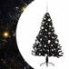 vidaXL - Kunststof - Voorverlichte - Kerstboom - met - 150 - LED - Zwart - 150 - cm - PVC