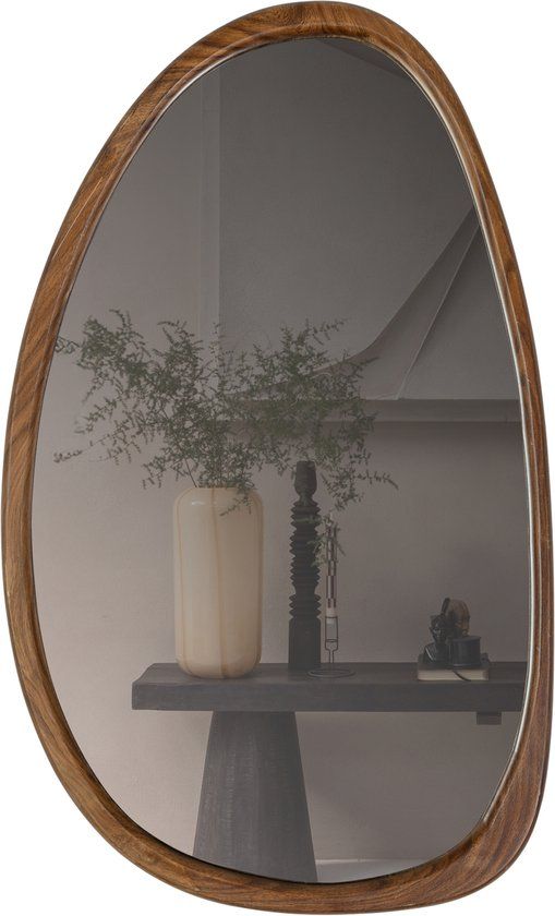 WOOOD Leif Round Mirror - Wood - Natural - 64cm
