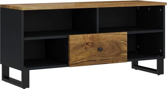 vidaXL Tv-meubel 100x33x46 cm massief mangohout en bewerkt hout
