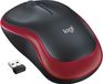 Logitech Draadloze muis M185 rood, geschikt voor zowel links- als rechtshandige gebruikers